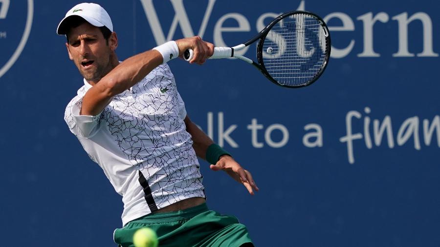 Novak Djokovic em ação na final do Masters 1000 de Cincinnati - Aaron Doster-USA TODAY Sports