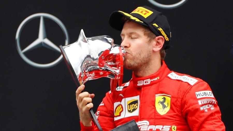 Vettel celebra segundo lugar no GP da Alemanha - Kai Pfaffenbach/Reuters