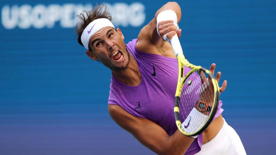 O espanhol Rafael Nadal em vitória sobre o sul-careano Hyeon Chung no US Open -  Elsa/Getty Images/AFP