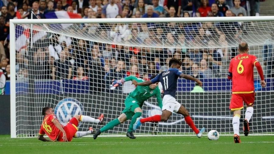 Coman abre o placar para a França contra Andorra, pelas Eliminatórias da Eurocopa 2020 - Divulgação/UEFA