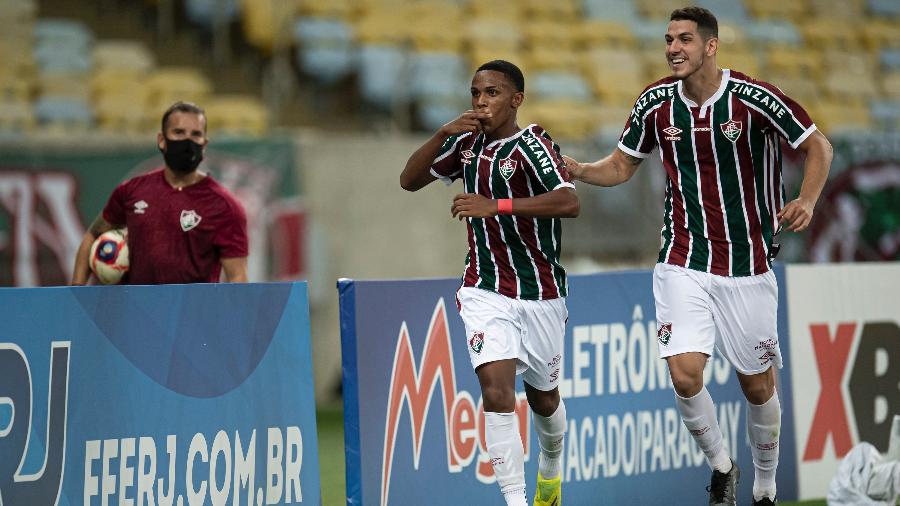 Kayky comemora gol do Fluminense no Campeonato Carioca - Jorge Rodrigues/AGIF