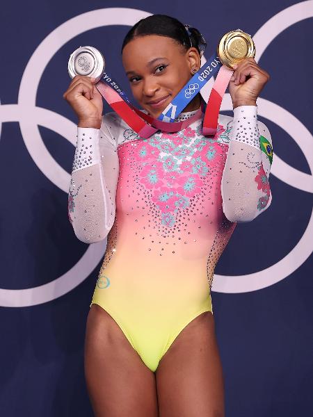 Rebeca Andrade conquistou duas medalhas nos Jogos Olímpicos de Tóquio - Laurence Griffiths/Getty Images