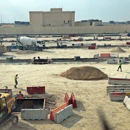 Obras próxima ao estádio Lusail, em Doha, no Qatar, usado na Copa do Mundo de 2022 - Tiago Leme/UOL