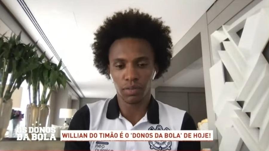 Willian, do Corinthians, elogia futebol brasileiro e o compara a europeu - Reprodução/Band