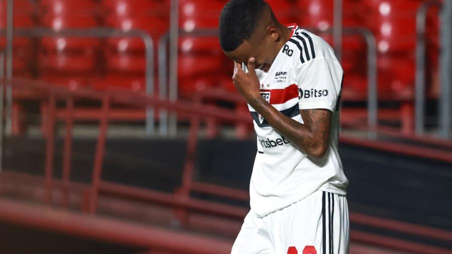Caio, do São Paulo, chora ao marcar o seu primeiro gol como profissional - Marcello Zambrana/AGIF