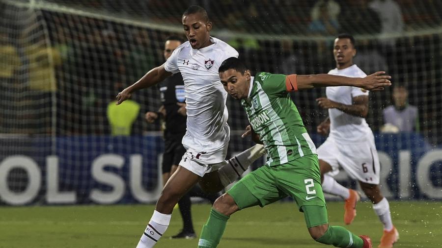 João Pedro, durante partida entre Fluminense e Atlético Nacional - JOAQUIN SARMIENTO / AFP