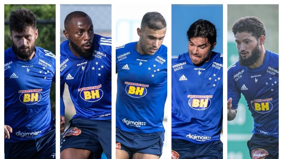 Atletas com 27 anos ou mais são autores da maioria dos gols do time desde a chegada de Luiz Felipe Scolari - Montagem sobre fotos do Cruzeiro