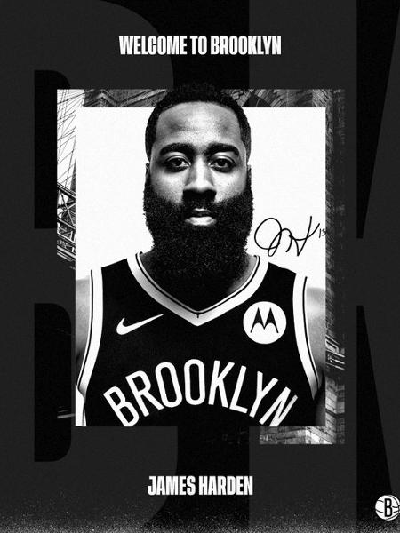 James Harden, anunciado pelo Brooklyn Nets - Divulgação/Brooklyn Nets