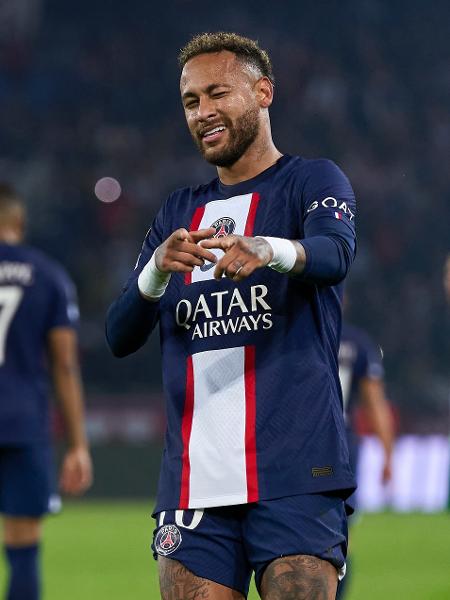 Neymar, do PSG, comemora seu gol diante do Maccabi Haifa, pela Champions - Pedro Salado/Quality Sport Images/Getty Images