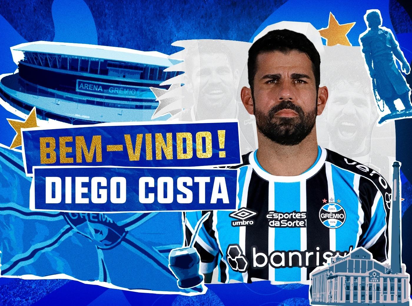 Grêmio anuncia contratação de Diego Costa, substituto de Suárez