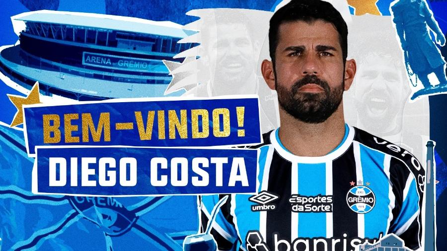 Diego Costa, de 35 anos, vai ser jogador do Grêmio até dezembro de 2024