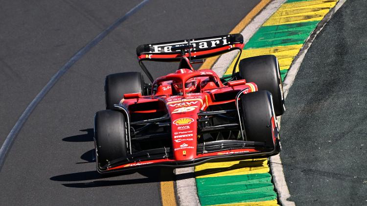 Charles Leclerc, da Ferrari, durante o GP da Austrália de F1