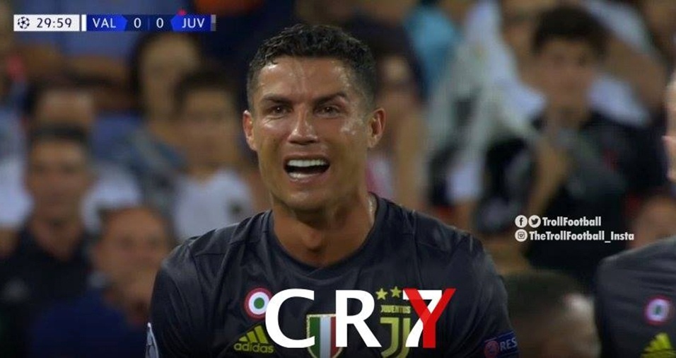 Meme da primeira rodada da Champions 2018/2019: Cristiano Ronaldo - Reprodução/Twitter