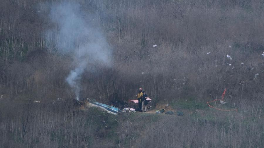 Visão aérea da região do acidente que matou Kobe Bryant - MARK RALSTON/AFP