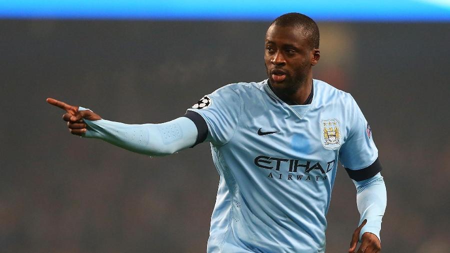 Yaya Touré comemora seu gol pelo Manchester City na Liga dos Campeões - Getty Images