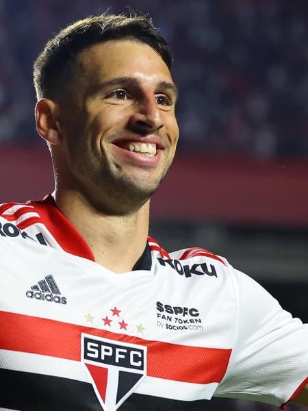 Calleri, do São Paulo, comemora seu gol -  Marcello Zambrana/AGIF