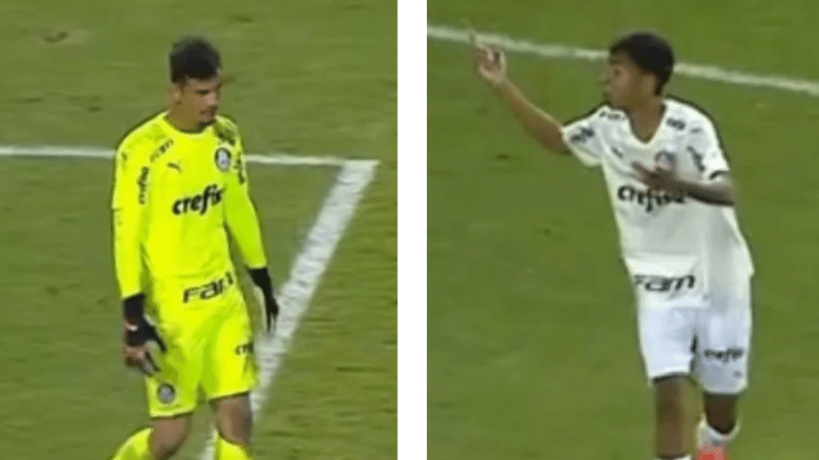 Jogadores do Palmeiras discutem após gol contra bizarro no sub-17 - Reprodução/Twitter