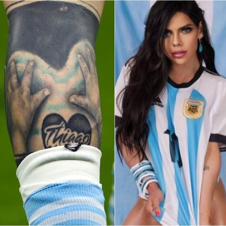 Tatuagem de Lionel Messi e Suzy Cortez - Foto 1: Amin Mohammad Jamali/Getty Images | Foto 2: Divulgação/Instagram