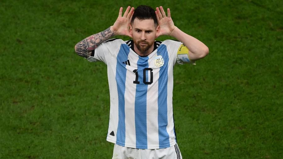 Messi comemora gol da Argentina contra a Holanda pela Copa do Mundo - FRANCK FIFE / AFP