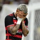 Gabigol, do Flamengo, lamenta gol perdido em jogo do Carioca