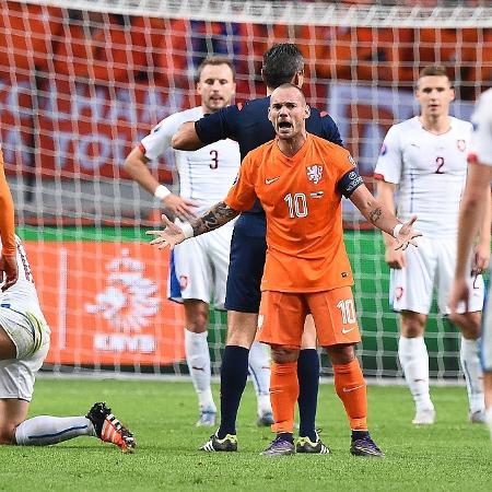 Sneijder disputou três Copas do Mundo com a camisa da Holanda - Emmanuel Dunand/AFP Photo