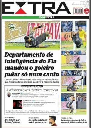 Capa do jornal Extra desta sexta-feira gerou polêmica no Flamengo - Divulgação - Divulgação