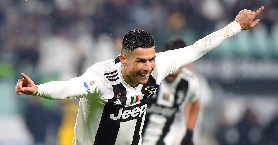 Cristiano Ronaldo abre o placar para a Juventus contra o Parma