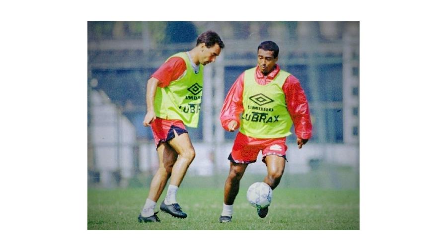 Edmundo e Romário treinam juntos no Flamengo - Patrícia Santos/Folhapress