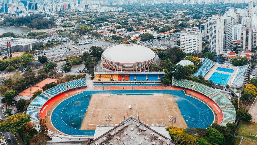 Vista aérea do Conjunto Desportivo Constâncio Vaz Guimarães, onde fica o ginásio do Ibirapuera, em São Paulo - Gabriel Cabral/Folhapress
