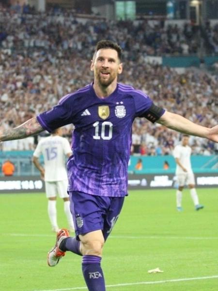 Messi comemora gol da Argentina sobre Honduras em amistoso - Reprodução/Twitter