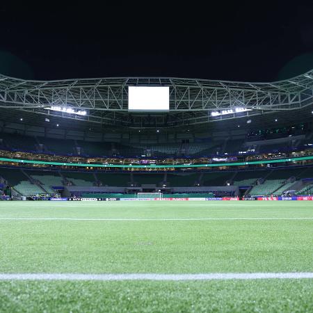 Gramado do Allianz Parque antes de Palmeiras x Atlético-MG, jogo da Libertadores