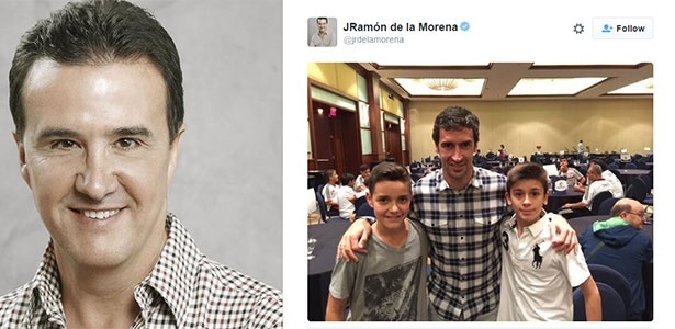 Raul é tietado por garotos do Barça - Reprodução/Twitter