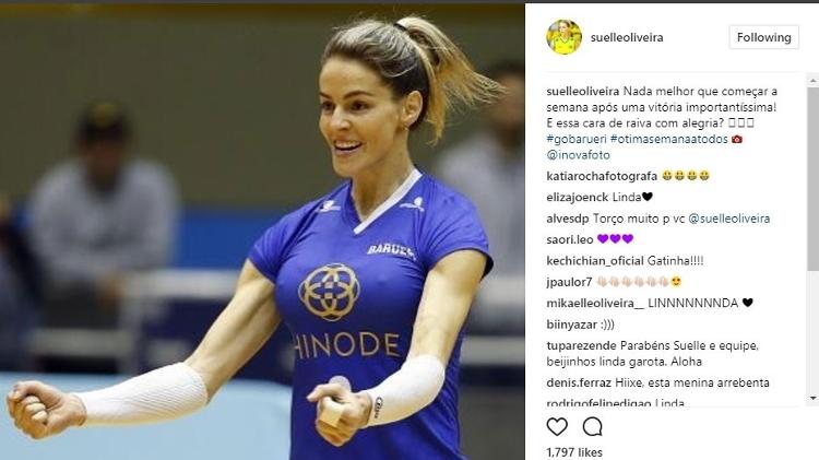 Suelle faz questão de ir maquiada à quadra - Reprodução/Instagram - Reprodução/Instagram