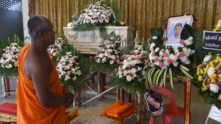 Velório de Anucha Thasako, que morreu após luta de muay thai na Tailândia - Romeo Gacad/AFP