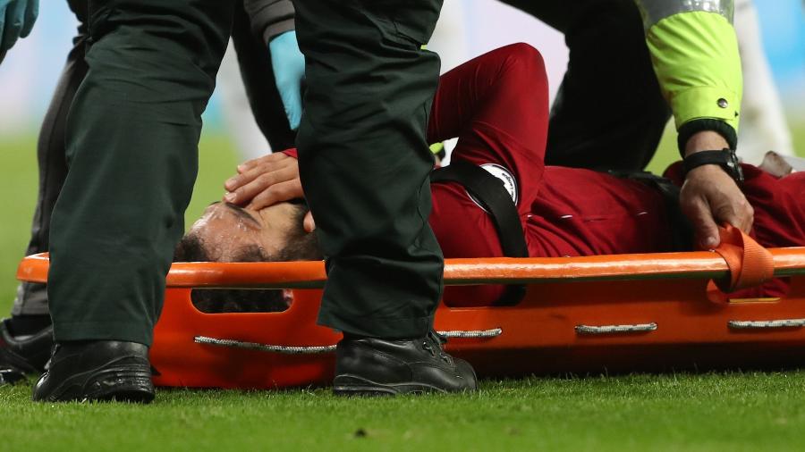 Salah deixou campo de maca durante Newcastle x Liverpool - REUTERS/Scott Heppell