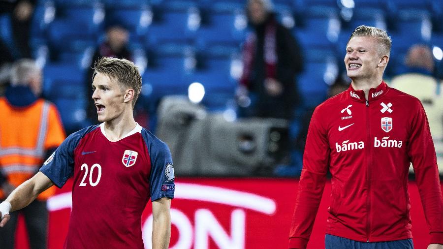 Odegaard e Haaland, os dois principais expoentes da nova geração do futebol norueguês - Getty Images
