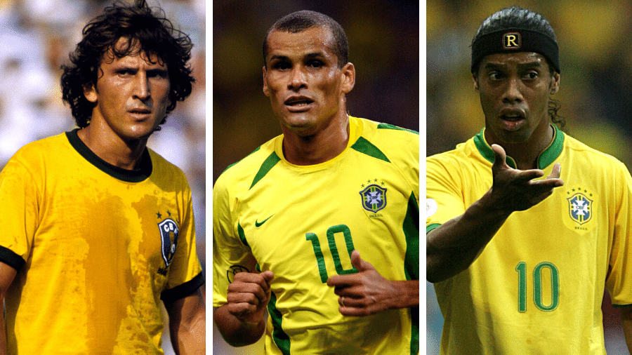 Zico, Rivaldo e Ronaldinho - Getty Images