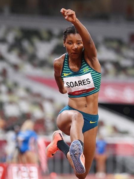 Nubia Soares não conseguiu se classificar à final do salto triplo nas Olimpíadas de Tóquio - Matthias Hangst/Getty Images
