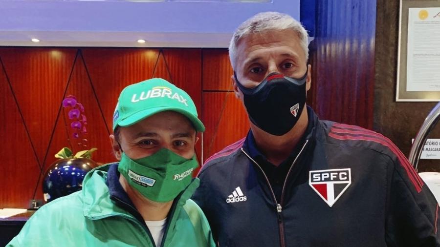 Felipe Massa e Hernán Crespo, treinador do São Paulo  - Reprodução