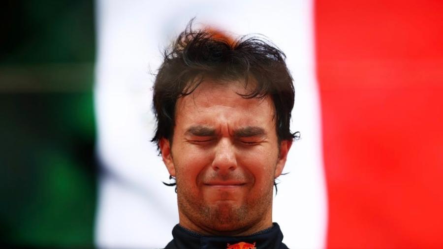 Sergio Pérez chora no pódio em Mônaco: luta pelo título? - Divulgação/Red Bull