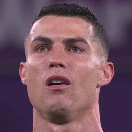 Cristiano Ronaldo se emocionou durante a execução do hino nacional de Portugal  - Reprodução/Fifa