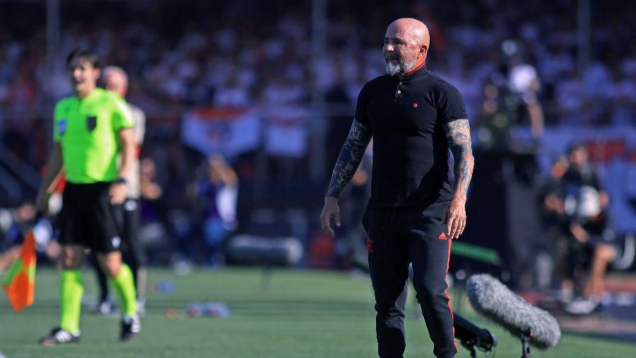 Jorge Sampaoli, técnico do Flamengo, durante a final da Copa do Brasil contra o São Paulo Jorge Sampaoli, técnico do Flamengo, durante a final da Copa do Brasil contra o São Paulo