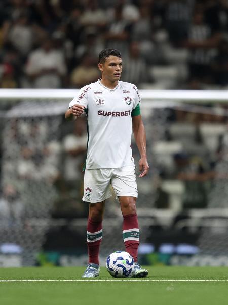 Thiago Silva, do Fluminense, em ação na partida contra o Atlético-MG, pelo Brasileiro - Marcelo Gonçalves/FFC