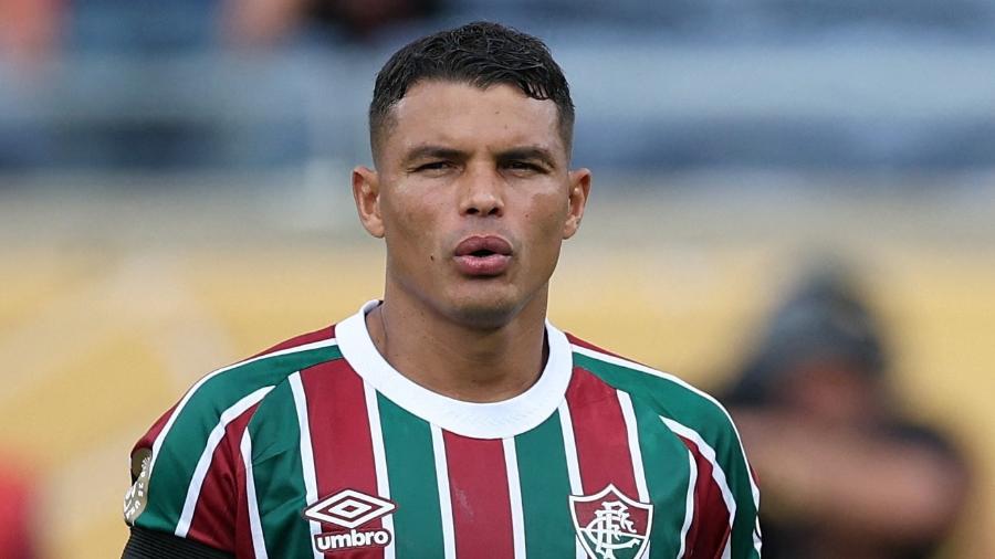 Thiago Silva, zagueiro do Fluminense, durante jogo contra o Al-Hilal no Mundial Thiago Silva, zagueiro do Fluminense, durante jogo contra o Al-Hilal no Mundial