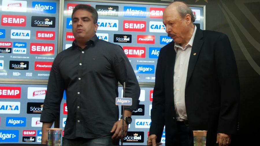 Orlando Rollo, vice-presidente, José Carlos Peres, presidente, "brigam" na Vila Belmiro - Ivan Storti/Santos FC