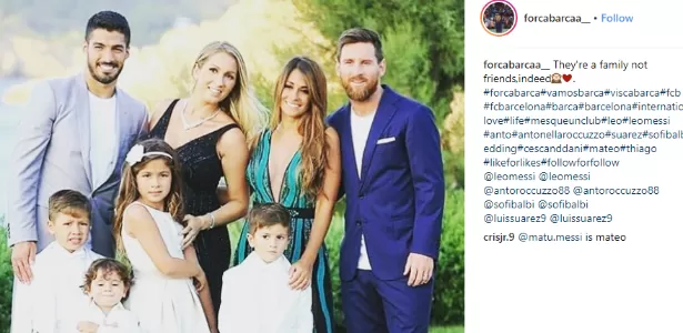 Messi e Suárez participam de casamento de Fàbregas - Reprodução - Reprodução