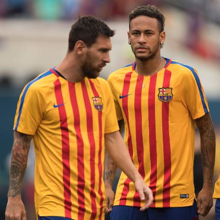 Neymar e Lionel Messi: brasileiro sonha em reviver parceria dos tempos de Barça - Don Emmert/AFP