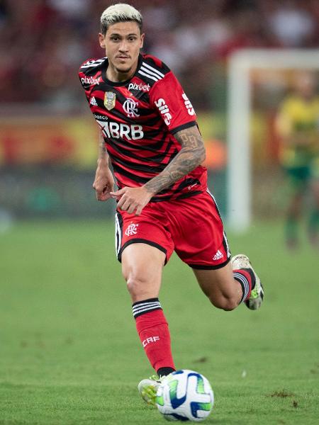 Pedro, atacante do Flamengo, durante jogo contra o Cuiabá, pelo Campeonato Brasileiro