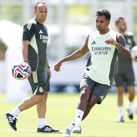 Rodrygo, durante treino do Real Madrid nos EUA - Reprodução/X