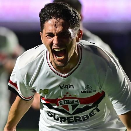 Pablo Maia comemora gol marcado pelo São Paulo contra o Athletico na Copa do Brasil Pablo Maia comemora gol marcado pelo São Paulo contra o Athletico na Copa do Brasil